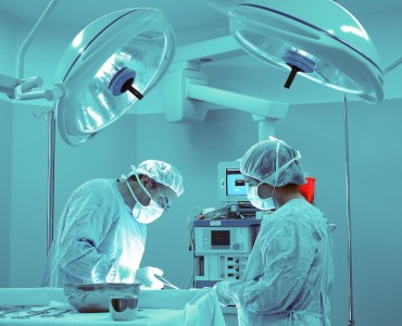 Two surgeons working at the operating room